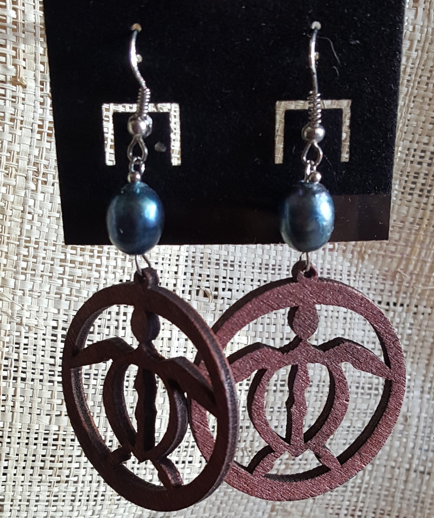 Wooden Turtle Earrings