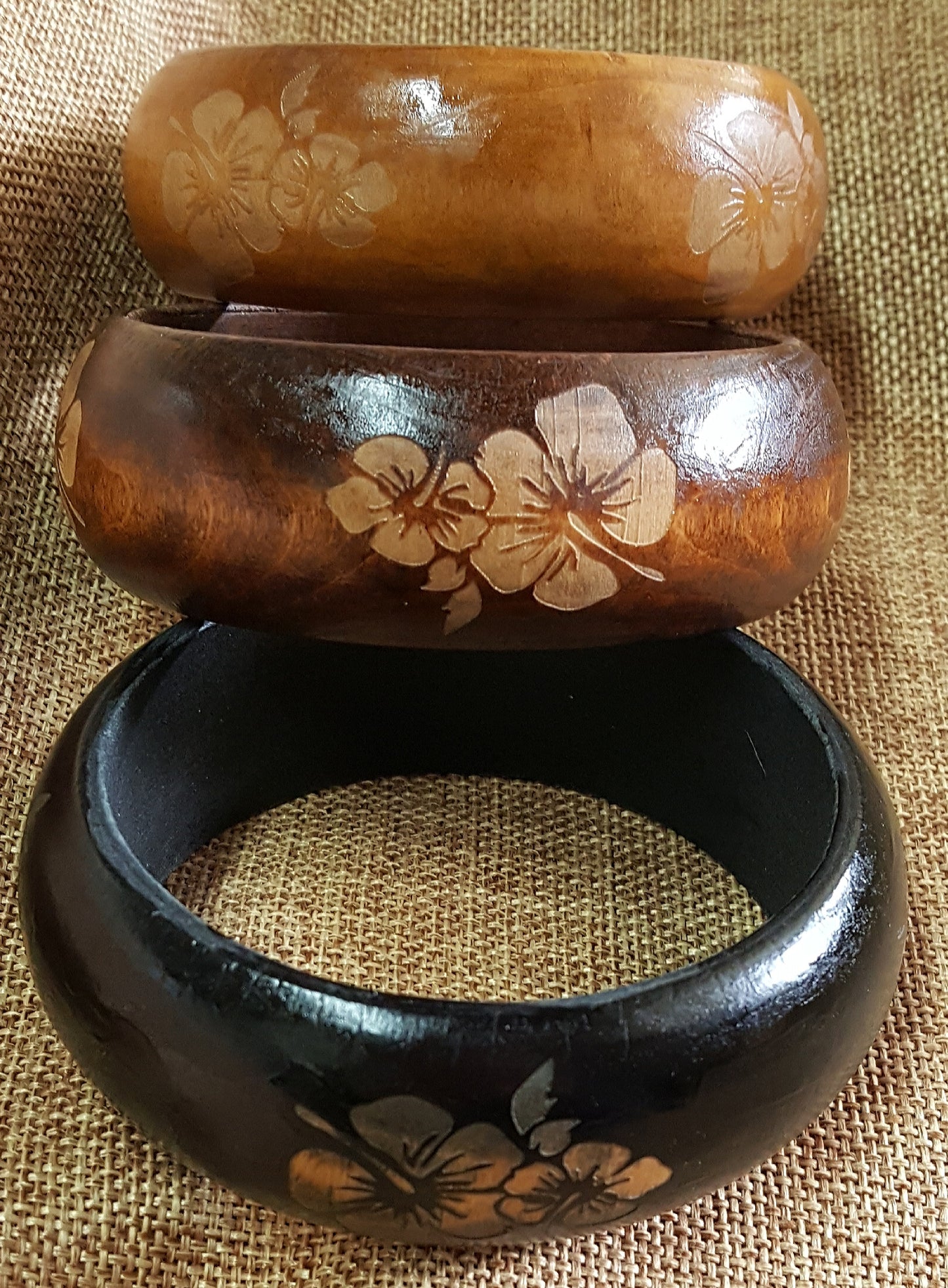 Hibiscus Wooden Bracelet