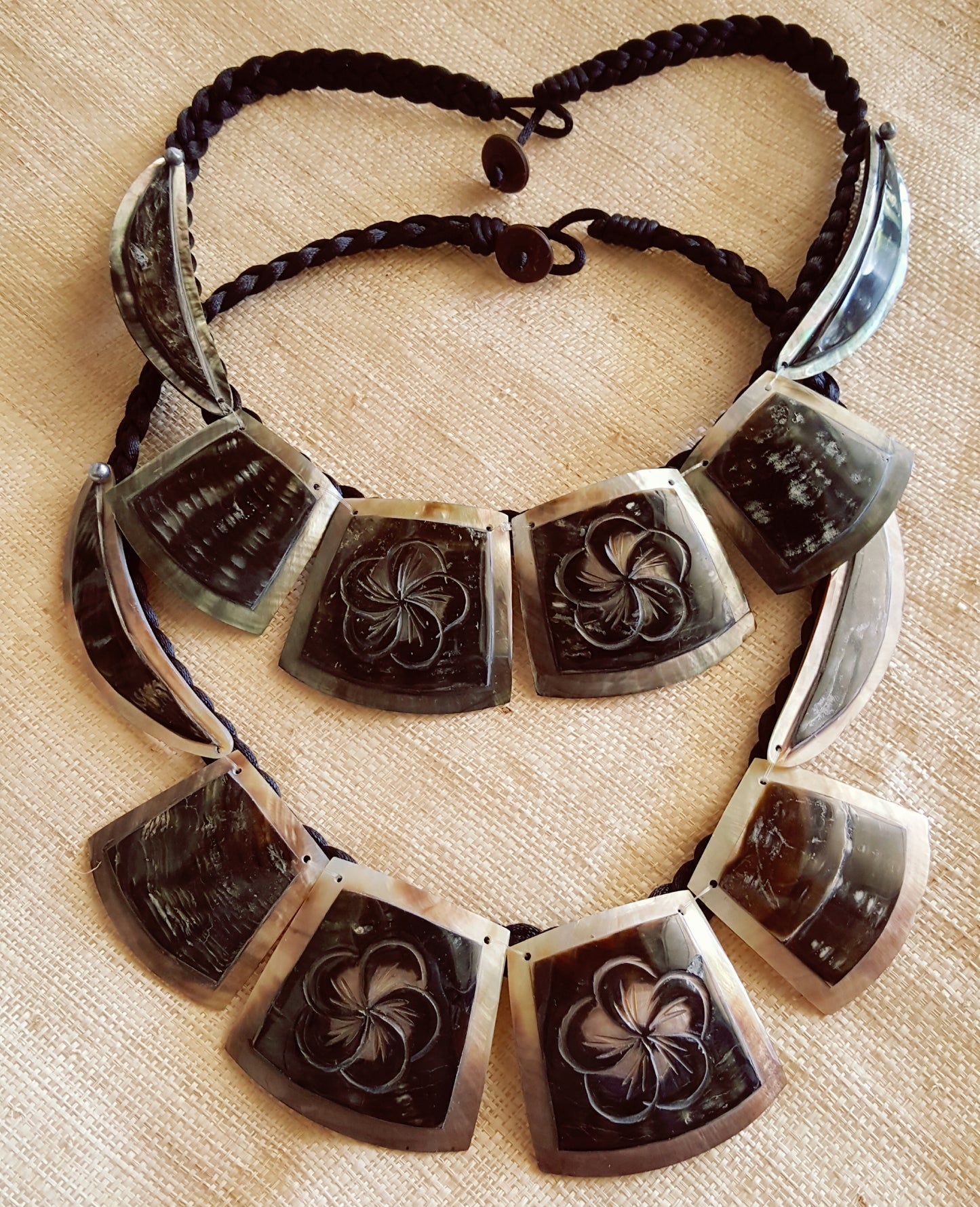 MOP Plumeria Design Necklace