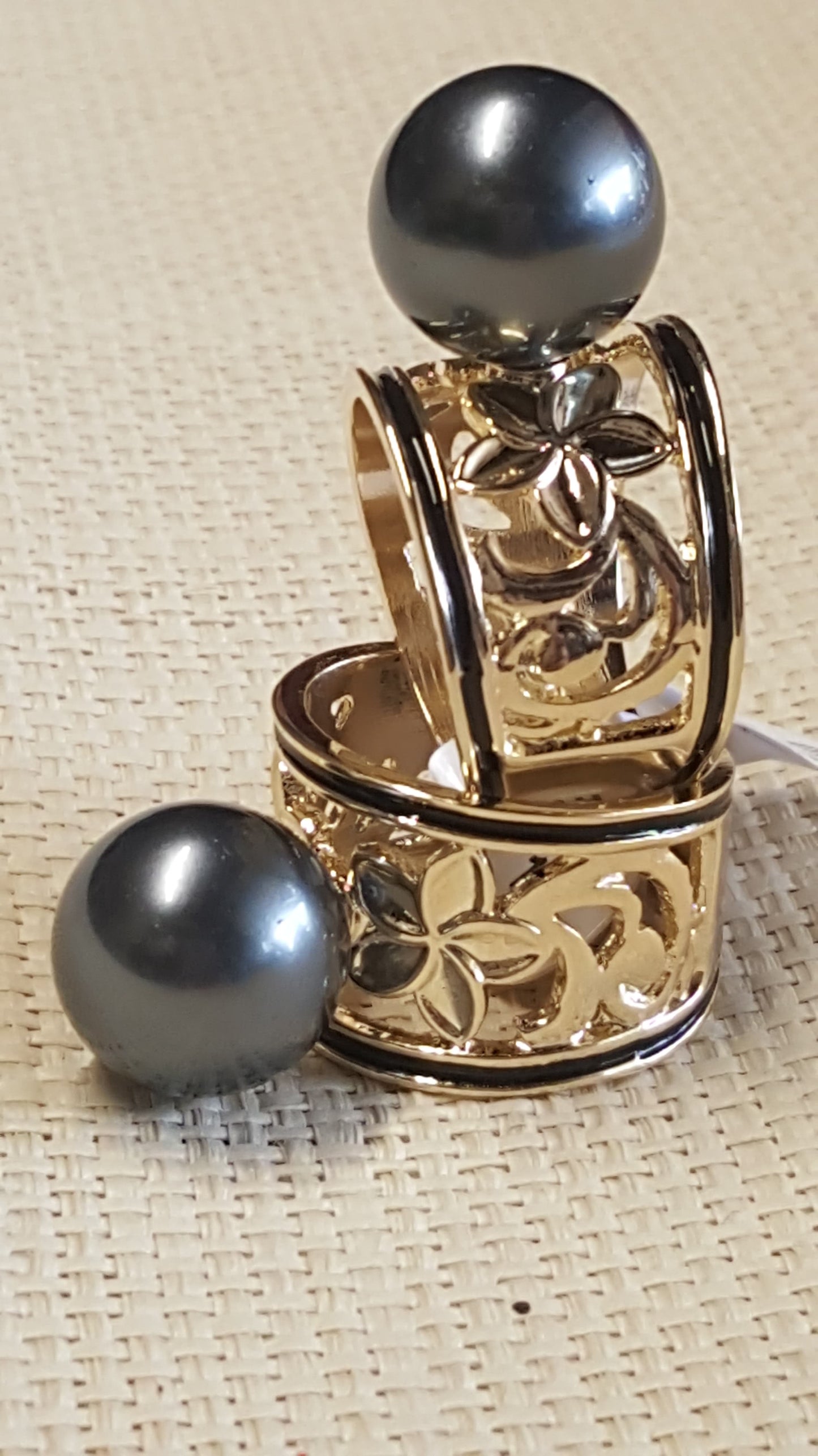 Plumeria Pearl Ring