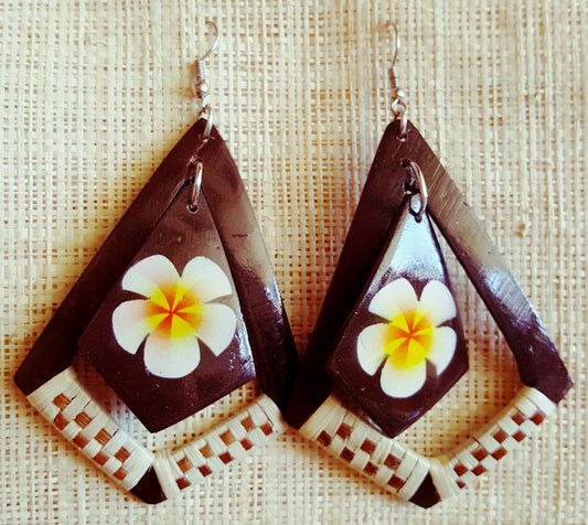 BRAIDED COCONUT SHELLS EARRINGS
