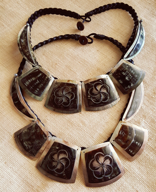 MOP Plumeria Design Necklace