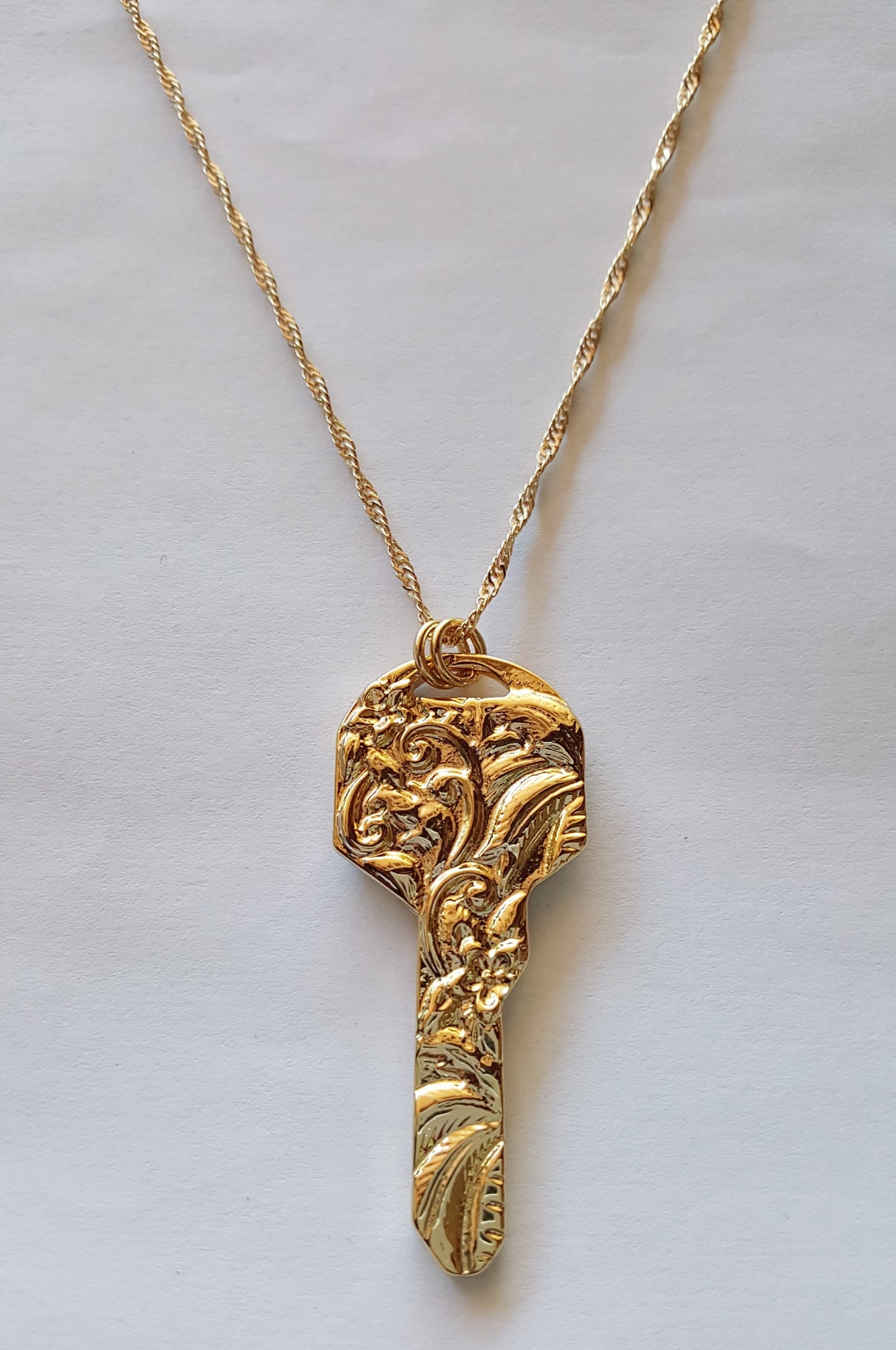 Hammered Key Necklace