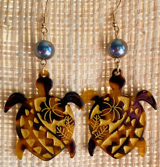 Turtle Shell Earrings