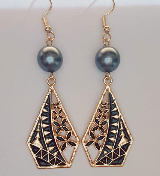 Polynesian Tribal Design Earrings