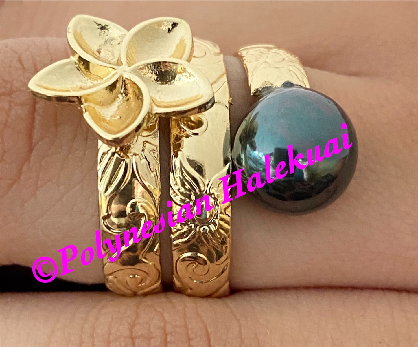 Pearl Plumeria Ring
