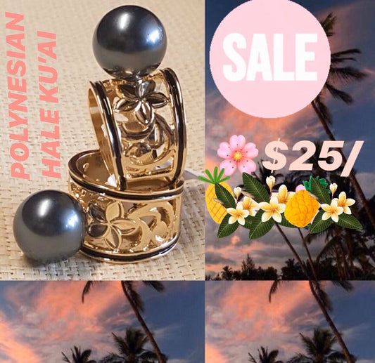 Plumeria Pearl Ring